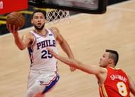 Ben Simmons #25 of the Philadelphia 76ers drives.